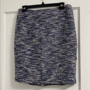 Ann Taylor Blue Tweed Skirt Size 6P